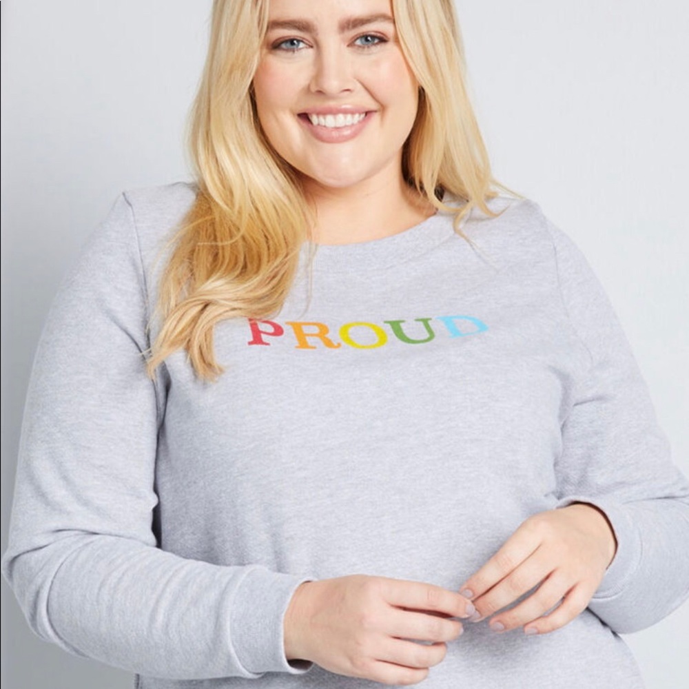 Grey Proud Rainbow sweatshirt from ModCloth.
